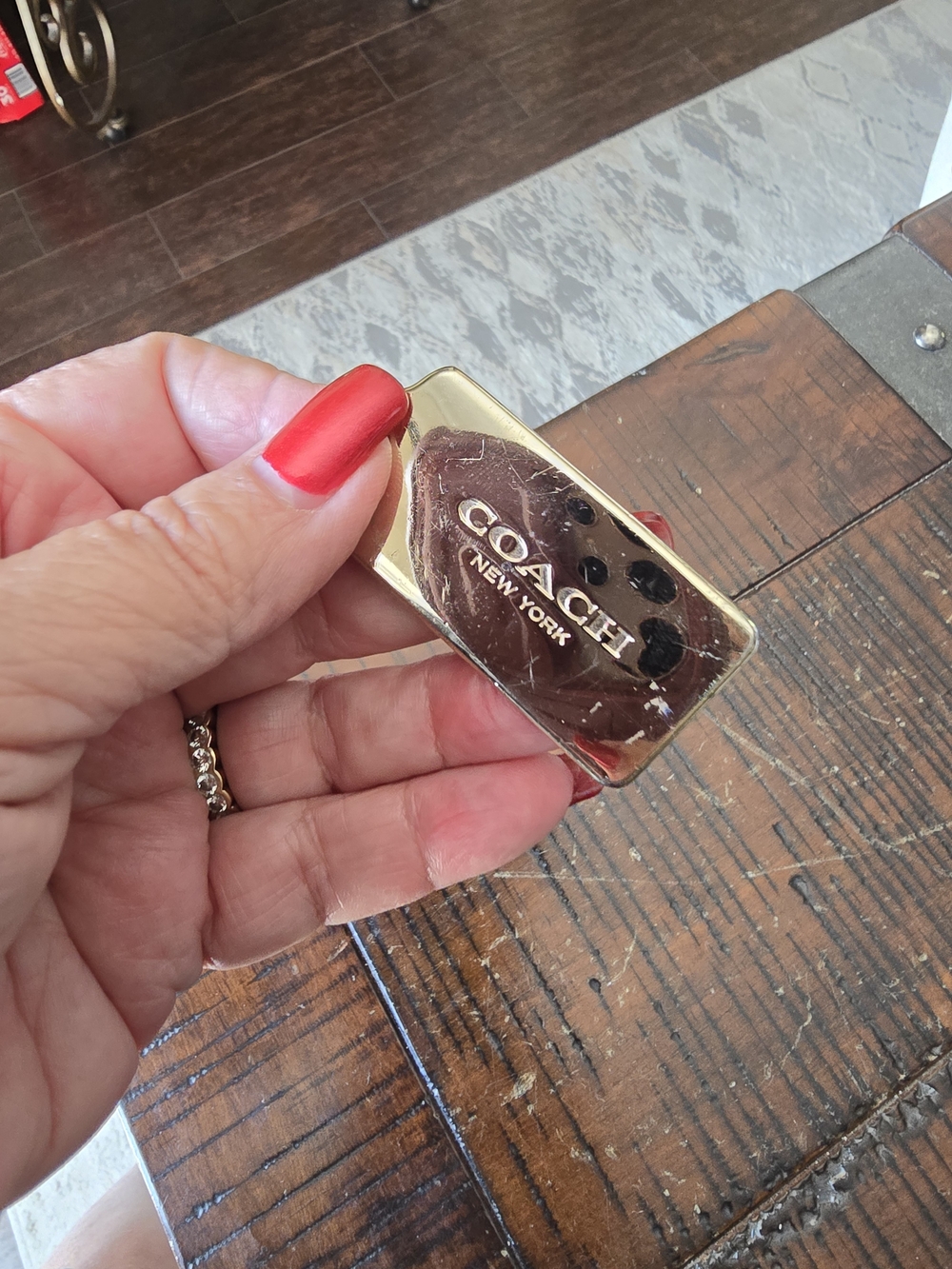 COACH Gold Tone Metal Purse Tag  Without The Chain *